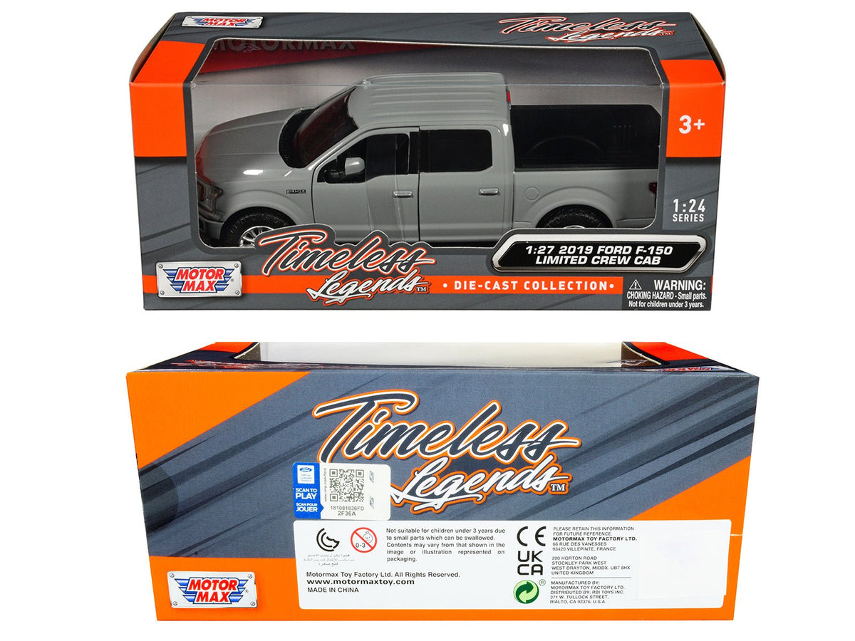 2019 Ford F-150 Limited Crew Cab Pickup Truck Gray "Timeless Legends" Series 1/24-1/27 Diecast Model Car by Motormax-Motormax-ModelCars.com