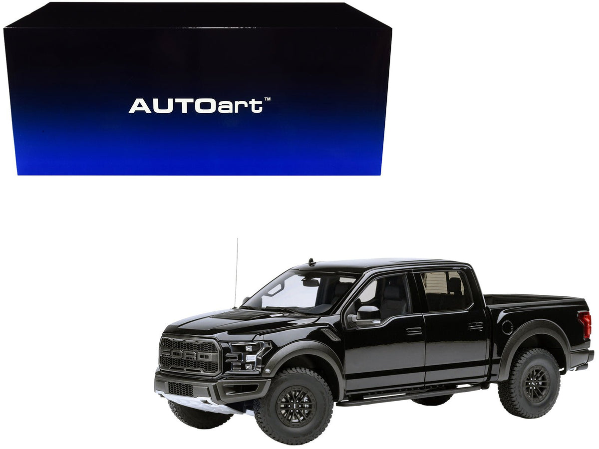 2019 Ford F-150 Raptor Pickup Truck Agate Black 1/18 Model Car by Autoart-Autoart-ModelCars.com