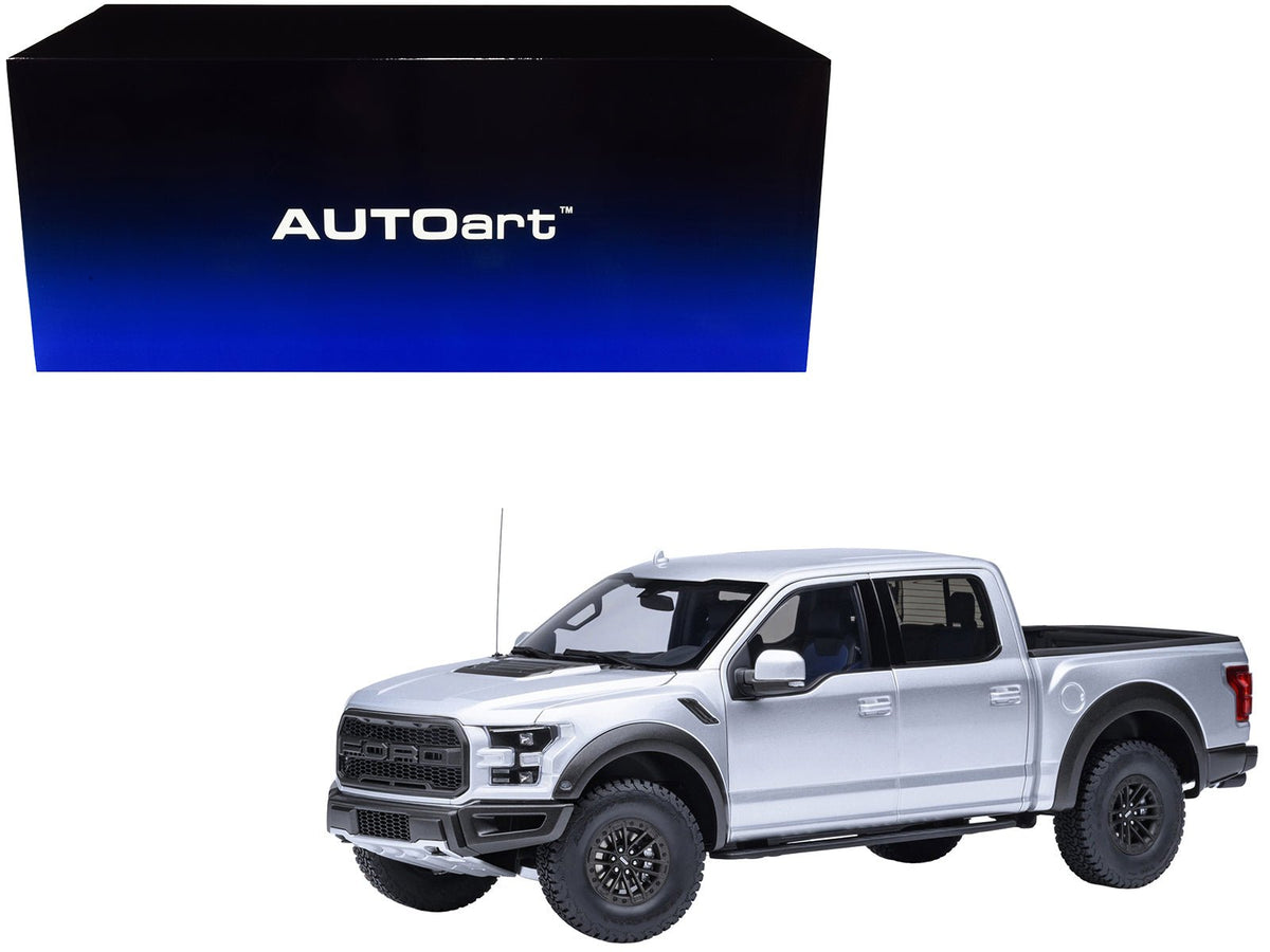 2019 Ford F-150 Raptor Pickup Truck Ingot Silver 1/18 Model Car by Autoart-Autoart-ModelCars.com