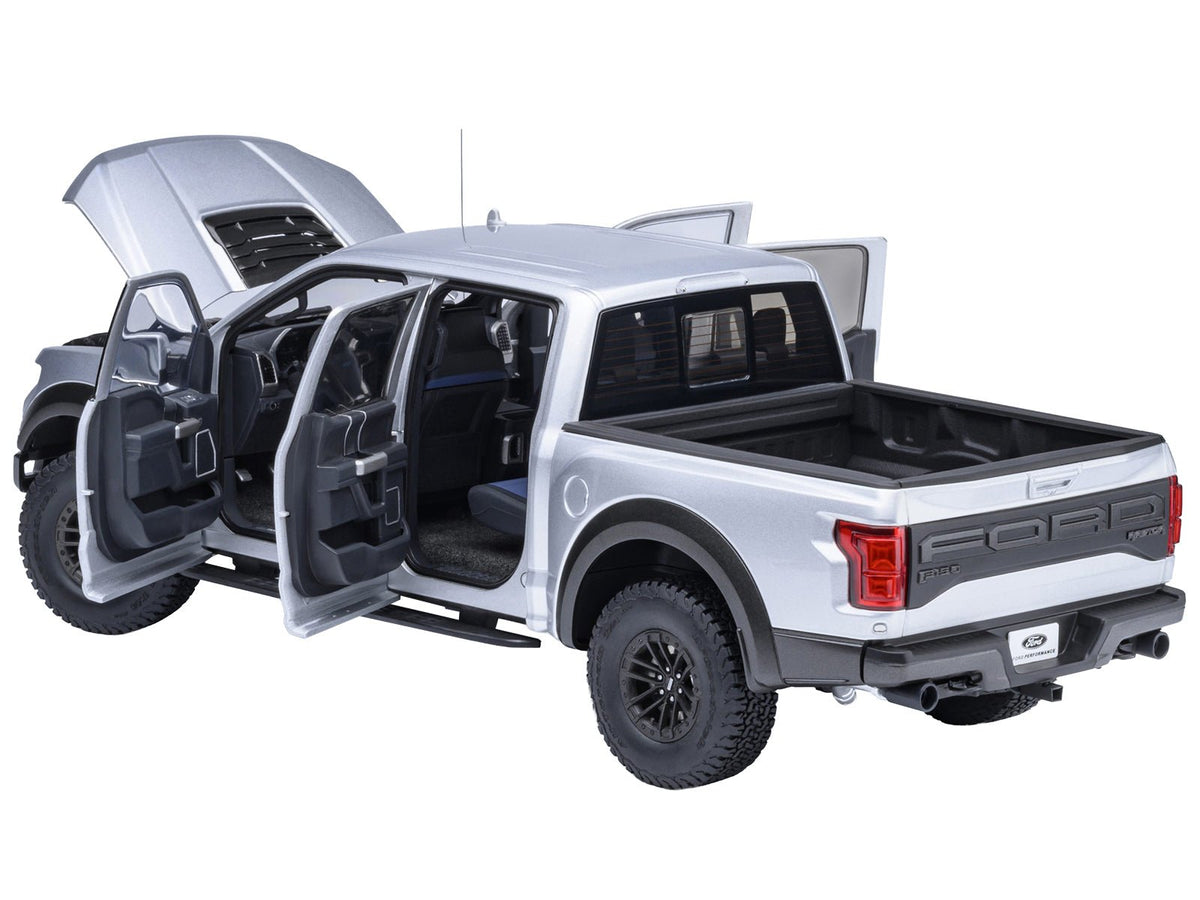 2019 Ford F-150 Raptor Pickup Truck Ingot Silver 1/18 Model Car by Autoart-Autoart-ModelCars.com