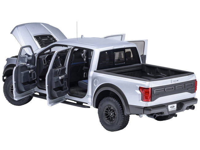 2019 Ford F-150 Raptor Pickup Truck Ingot Silver 1/18 Model Car by Autoart-Autoart-ModelCars.com