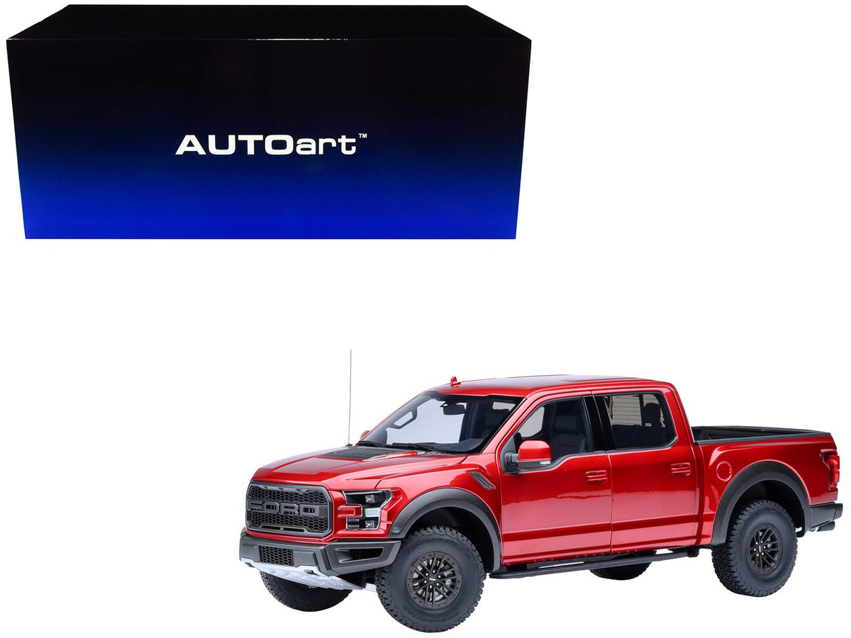 2019 Ford F-150 Raptor Pickup Truck Ruby Red Metallic 1/18 Model Car by Autoart-Autoart-ModelCars.com