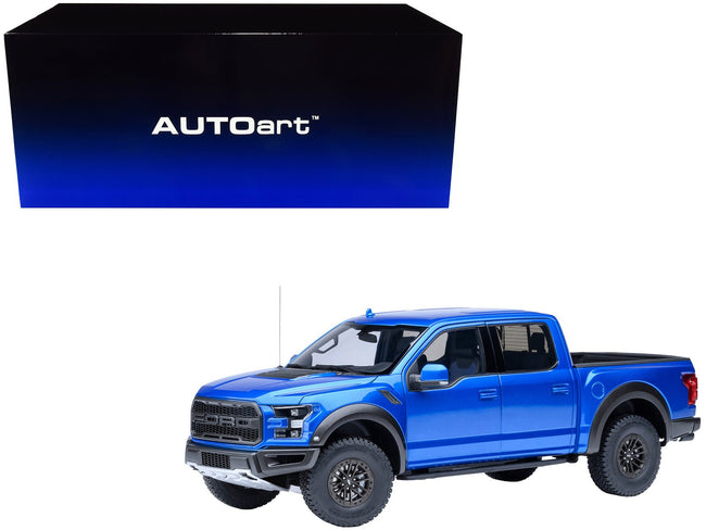 2019 Ford F-150 Raptor Pickup Truck Velocity Blue 1/18 Model Car by Autoart-Autoart-ModelCars.com