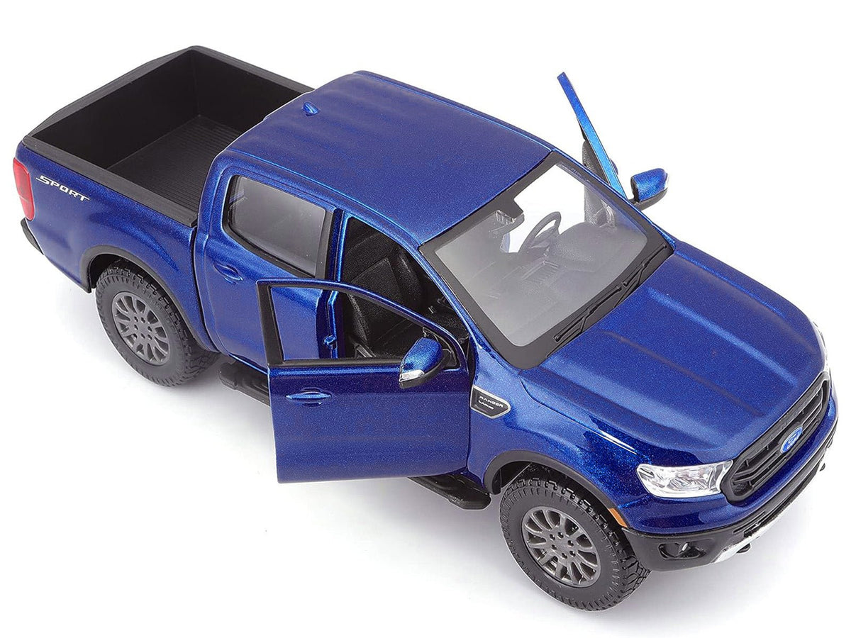 2019 Ford Ranger Lariat Sport Pickup Truck Dark Blue Metallic 1/27 Diecast Model Car by Maisto-Maisto-ModelCars.com