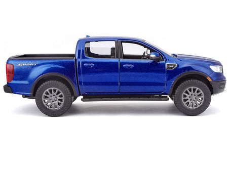 2019 Ford Ranger Lariat Sport Pickup Truck Dark Blue Metallic 1/27 Diecast Model Car by Maisto-Maisto-ModelCars.com