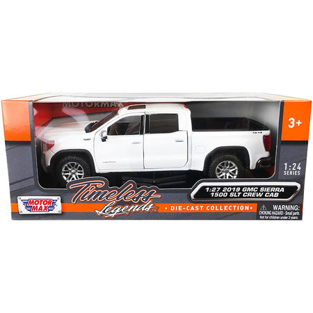 2019 GMC Sierra 1500 SLT Crew Cab 4x4 Pickup Truck with Sunroof White "Timeless Legends" Series 1/24 - 1/27 Diecast Model Car by Motormax - Motormax - ModelCars.com