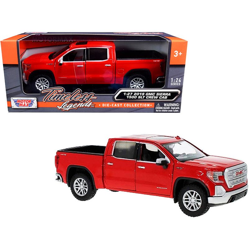 2019 GMC Sierra 1500 SLT Crew Cab Pickup Truck Red 1/24 - 1/27 Diecast Model Car by Motormax - Motormax - ModelCars.com