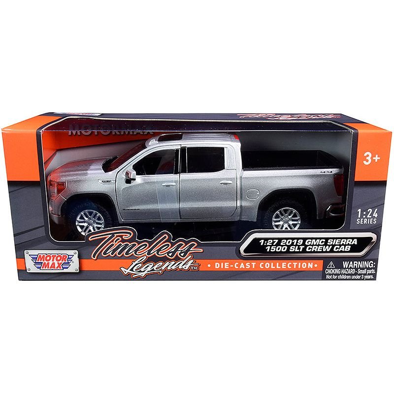 2019 GMC Sierra 1500 SLT Crew Cab Pickup Truck Silver Metallic 1/24 - 1/27 Diecast Model Car by Motormax - Motormax - ModelCars.com