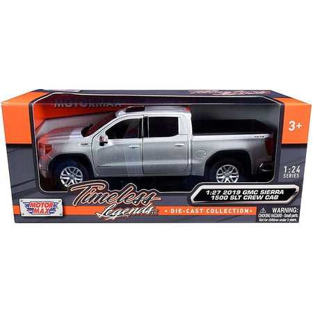 2019 GMC Sierra 1500 SLT Crew Cab Pickup Truck Silver Metallic 1/24 - 1/27 Diecast Model Car by Motormax - Motormax - ModelCars.com