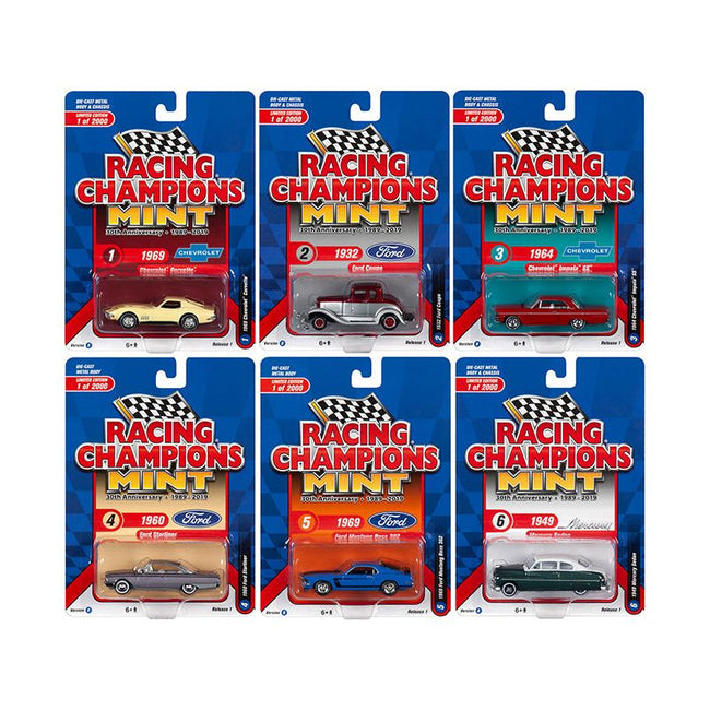 2019 Mint Release 1 "30th Anniversary" (1989 - 2019) Set B of 6 Cars Limited Edition to 2000 pieces Worldwide 1/64 Diecast Models by Racing Champions - Racing Champions - ModelCars.com