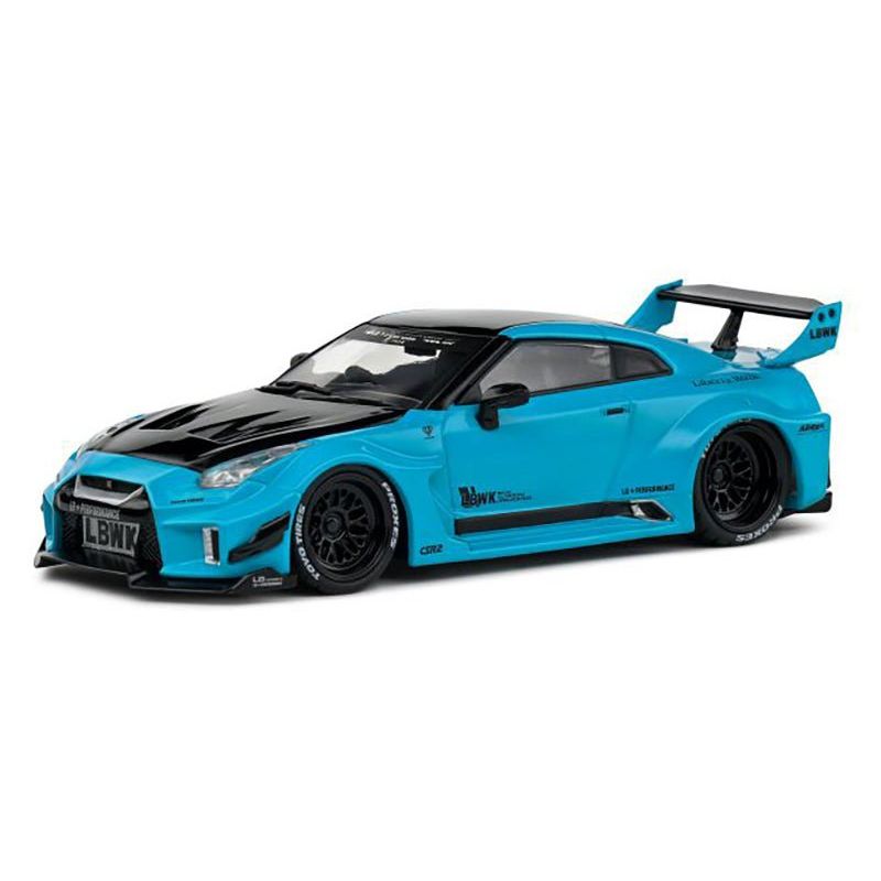 2019 Nissan GT - R (R35) LB - Silhouette Works RHD (Right Hand Drive) Miami Blue with Black Hood and Top 1/43 Diecast Model Car by Solido - Solido - ModelCars.com