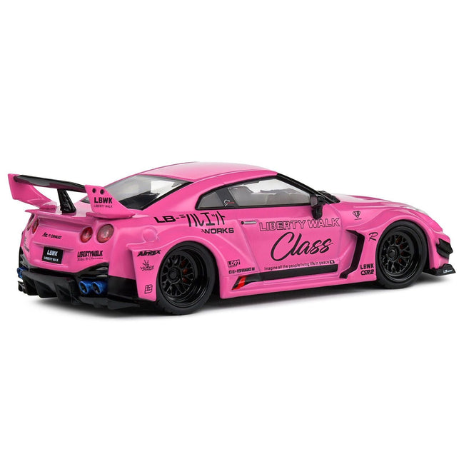 2019 Nissan GT-R (R35) LB-Silhouette Works RHD (Right Hand Drive) Pink with Graphics 1/43 Diecast Model Car by Solido-Solido-ModelCars.com