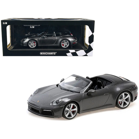 2019 Porsche 911 Carrera 4S Cabriolet Dark Gray Metallic Limited Edition to 504 pieces Worldwide 1/18 Diecast Model Car by Minichamps - Minichamps - ModelCars.com