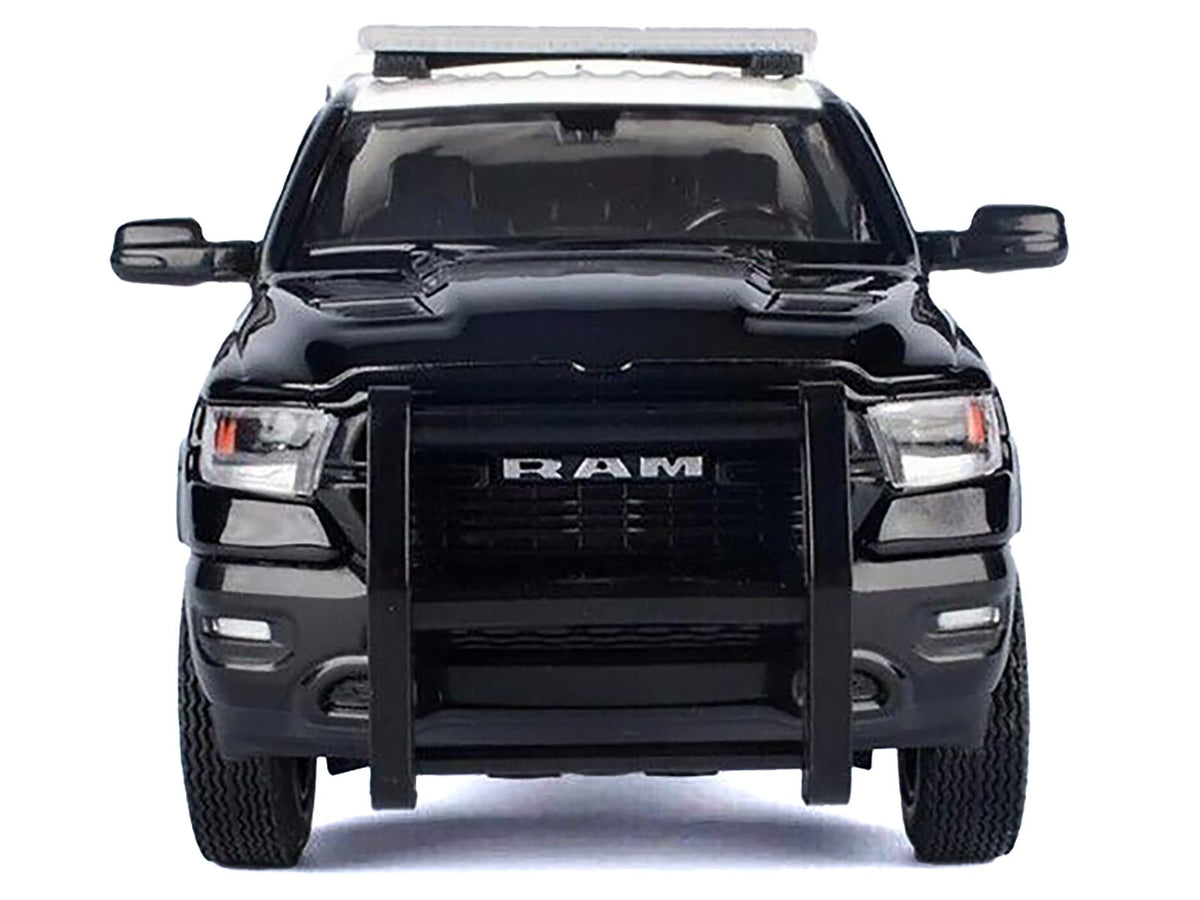 2019 RAM 1500 Laramine Crew Cab Pickup Truck "California Highway Patrol" Black and White with Truck Bed Camper "Law Enforcement and Public Service" Series 1/27 Diecast Model Car by Motormax-Motormax-ModelCars.com