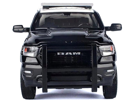 2019 RAM 1500 Laramine Crew Cab Pickup Truck "California Highway Patrol" Black and White with Truck Bed Camper "Law Enforcement and Public Service" Series 1/27 Diecast Model Car by Motormax-Motormax-ModelCars.com