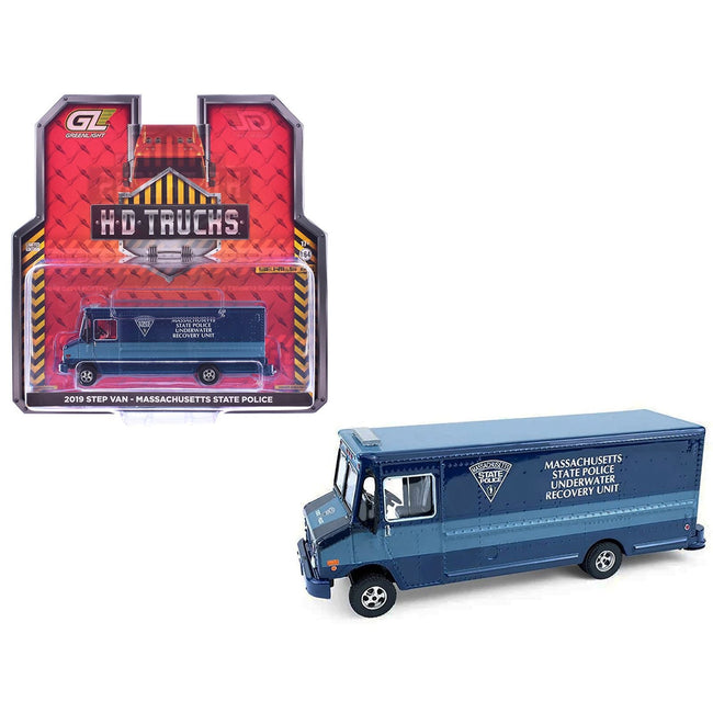 2019 Step Van "Massachusetts State Police Underwater Recovery Unit" Blue Two-Tone "H.D. Trucks" Series 26 1/64 Diecast Model Car by Greenlight-Greenlight-ModelCars.com