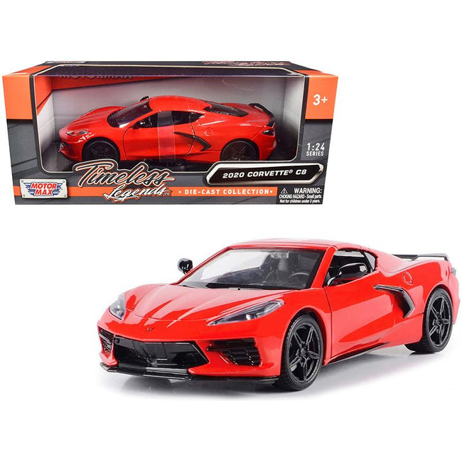 2020 Chevrolet Corvette C8 Stingray Red "Timeless Legends" 1/24 Diecast Model Car by Motormax - Motormax - ModelCars.com