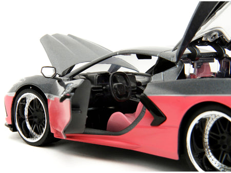 2020 Chevrolet Corvette Gray Metallic and Pink "Pink Slips" Series 1/24 Diecast Model Car by Jada-Jada-ModelCars.com