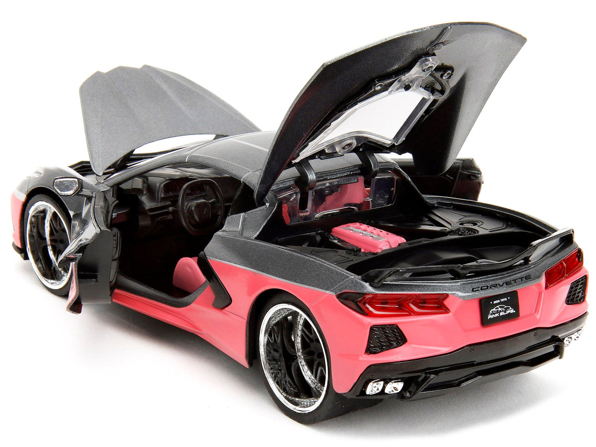 2020 Chevrolet Corvette Gray Metallic and Pink "Pink Slips" Series 1/24 Diecast Model Car by Jada-Jada-ModelCars.com