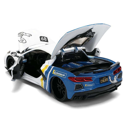 2020 Chevrolet Corvette Stingray C8 #89 "Michelin" White with Yellow and Blue Stripes "Bigtime Muscle" Series 1/24 Diecast Model Car by Jada-Jada-ModelCars.com