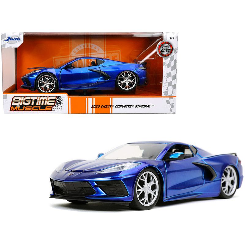 2020 Chevrolet Corvette Stingray C8 Candy Blue "Bigtime Muscle" 1/24 Diecast Model Car by Jada-Jada-ModelCars.com