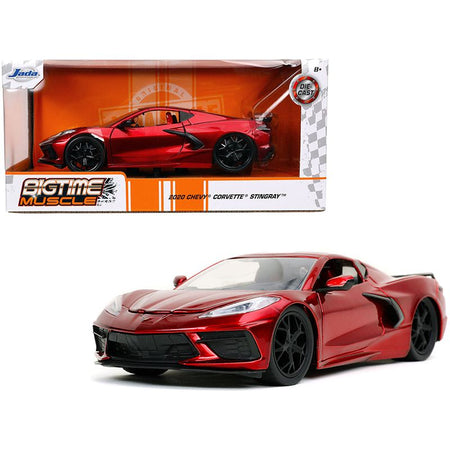 2020 Chevrolet Corvette Stingray C8 Candy Red "Bigtime Muscle" 1/24 Diecast Model Car by Jada-Jada-ModelCars.com