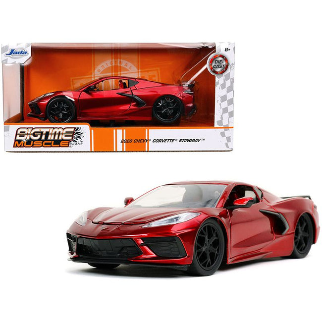 2020 Chevrolet Corvette Stingray C8 Candy Red "Bigtime Muscle" 1/24 Diecast Model Car by Jada-Jada-ModelCars.com