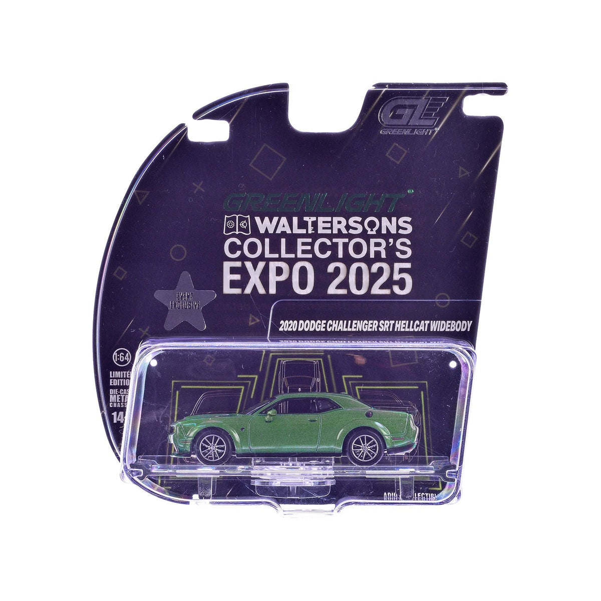 2020 Dodge Challenger SRT Demon 170 F8 Green Metallic with Black Indiana Stripes "2025 Greenlight Waltersons Collector's Expo Exclusive" 1/64 Diecast Model Car by Greenlight-Greenlight-ModelCars.com