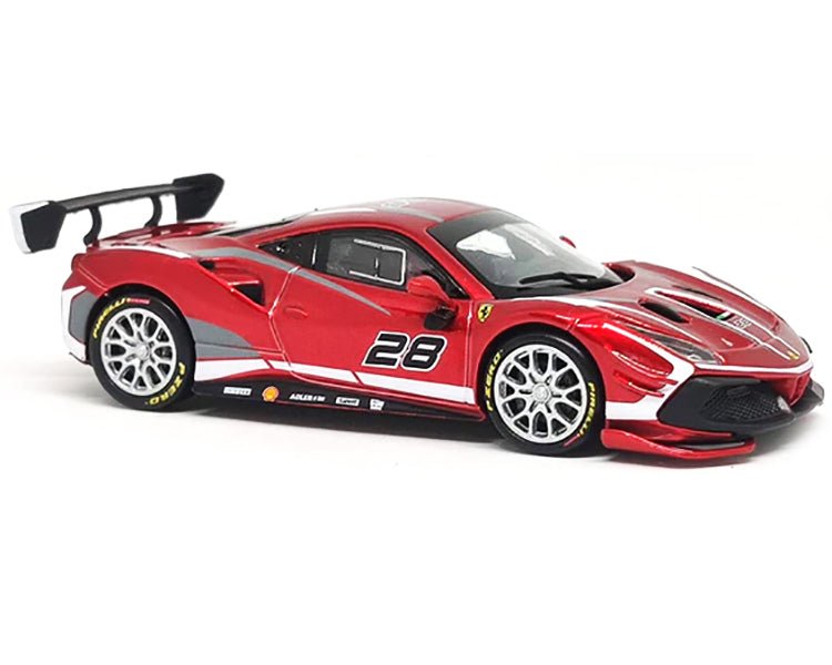 2020 Ferrari 488 Challenge EVO 28 Red with Graphics "Racing" Series 1/43 Diecast Model Car by Bburago-Bburago-ModelCars.com