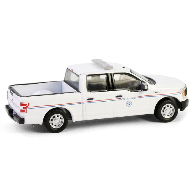 2020 Ford F-150 XL Pickup Truck "United States Postal Service (USPS) Postal Police" White with Red and Blue Stripes "Hobby Exclusive" Series 1/64 Diecast Model Car by Greenlight-Greenlight-ModelCars.com