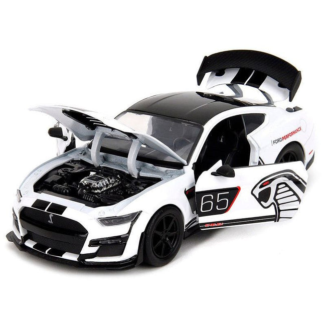 2020 Ford Mustang Shelby GT500 65 White with Black Top and Stripes "Ford Performance" "Bigtime Muscle" Series 1/24 Diecast Model Car by Jada - Jada - ModelCars.com