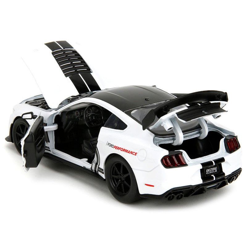 2020 Ford Mustang Shelby GT500 65 White with Black Top and Stripes "Ford Performance" "Bigtime Muscle" Series 1/24 Diecast Model Car by Jada - Jada - ModelCars.com