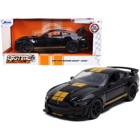 2020 Ford Mustang Shelby GT500 Black with Gold Stripes "Bigtime Muscle" 1/24 Diecast Model Car by Jada-Jada-ModelCars.com