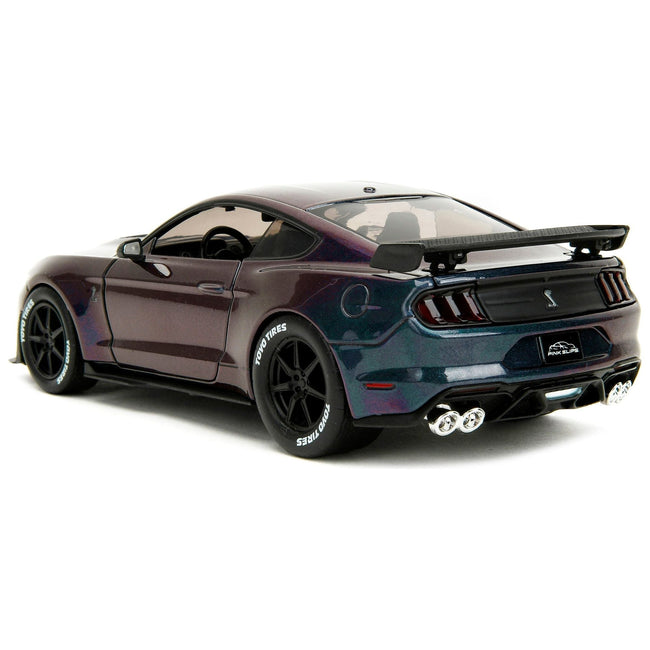 2020 Ford Mustang Shelby GT500 Dark Blue Metallic and Purple Metallic "Pink Slips" Series 1/24 Diecast Model Car by Jada-Jada-ModelCars.com