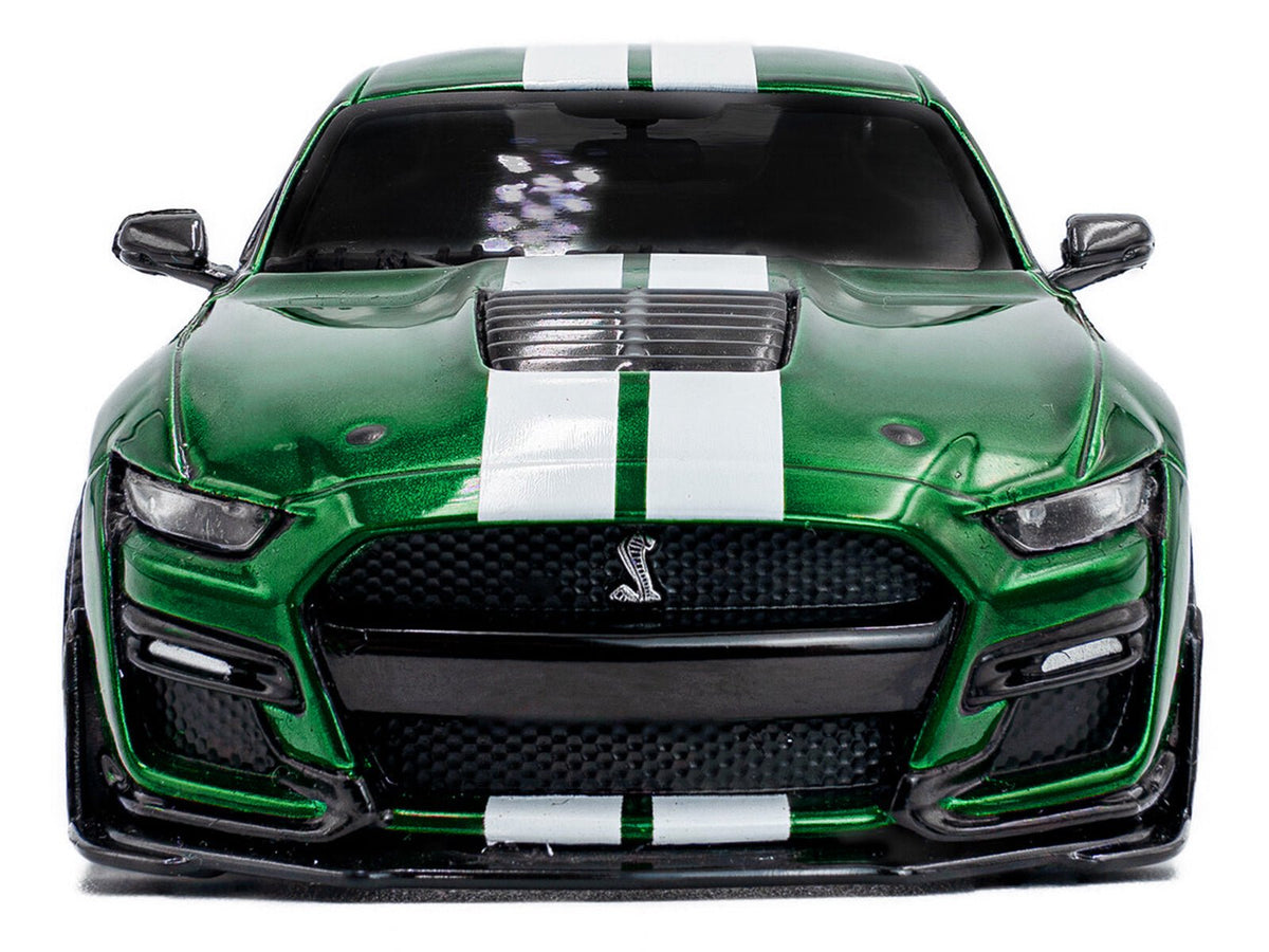 2020 Ford Mustang Shelby GT500 Fast Track Eruption Green Metallic with White Stripes 1/43 Diecast Model Car by Solido-Solido-ModelCars.com