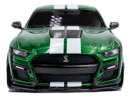 2020 Ford Mustang Shelby GT500 Fast Track Eruption Green Metallic with White Stripes 1/43 Diecast Model Car by Solido-Solido-ModelCars.com