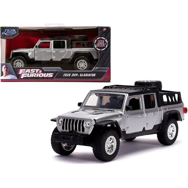 2020 Jeep Gladiator Pickup Truck Silver with Black Top "Fast & Furious" Movie 1/32 Diecast Model Car by Jada-Jada-ModelCars.com