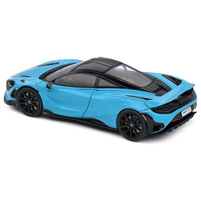 2020 McLaren 765 LT Curacao Blue with Black Top 1/43 Diecast Model Car by Solido - Solido - ModelCars.com