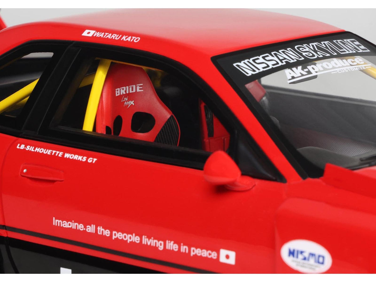 2020 Nissan Skyline GT-R (R34) LB-Super Silhouette RHD (Right Hand Drive) 5 Red and Black 1/18 Model Car by GT Spirit-GT Spirit-ModelCars.com