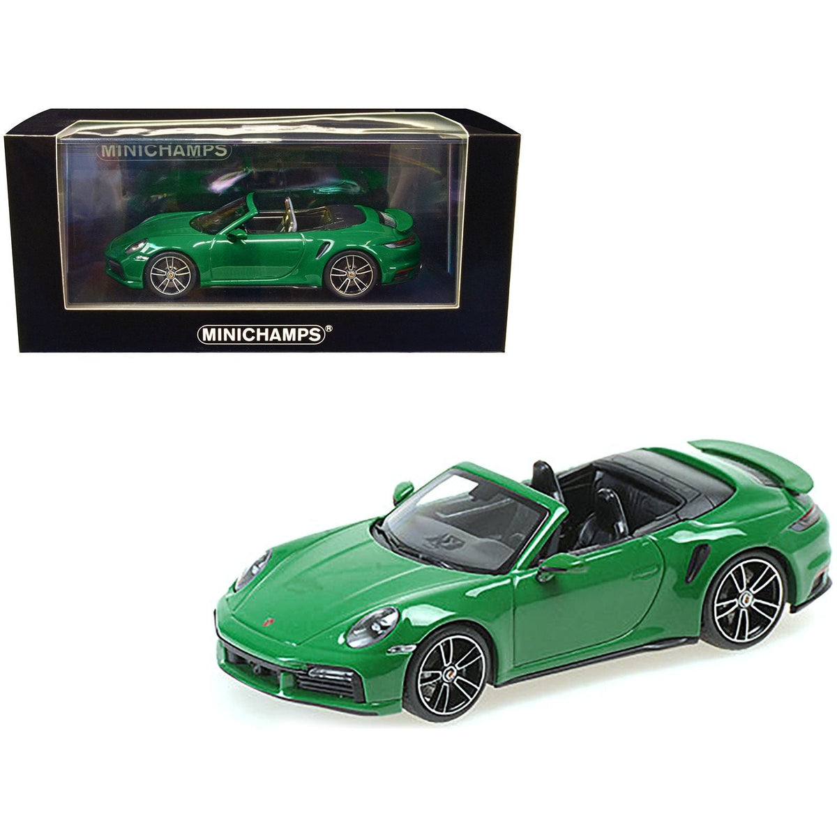 2020 Porsche 911 Turbo S Cabriolet Green Limited Edition to 504 pieces Worldwide 1/43 Diecast Model Car by Minichamps - Minichamps - ModelCars.com