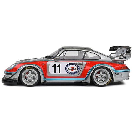 2020 RWB Bodykit 11 "Martini - Kamiwaza Racing" Silver Metallic with Graphics 1/18 Diecast Model Car by Solido - Solido - ModelCars.com