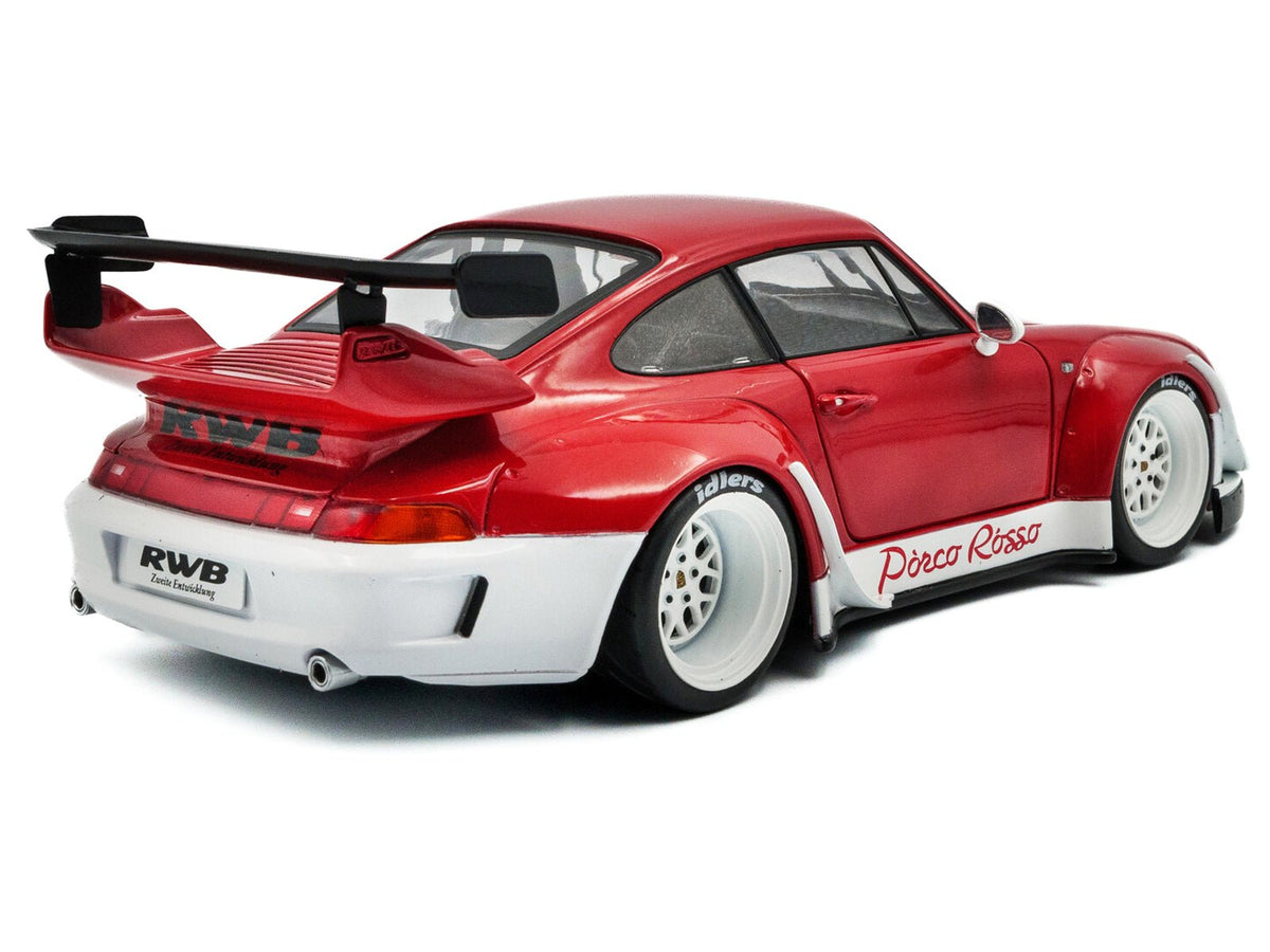 2020 RWB Bodykit "Porco Rosso" Red and White 1/18 Diecast Model Car by Solido-Solido-ModelCars.com