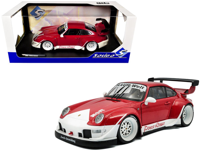 2020 RWB Bodykit "Porco Rosso" Red and White 1/18 Diecast Model Car by Solido-Solido-ModelCars.com
