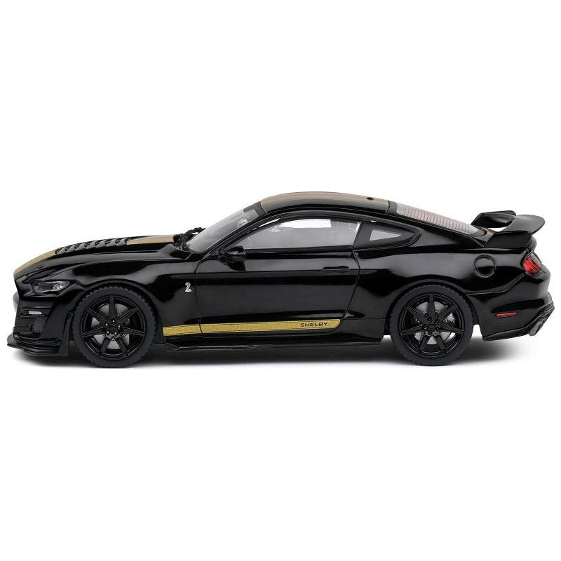 2020 Shelby Mustang GT500 Black with Gold Stripes 1/43 Diecast Model Car by Solido - Solido - ModelCars.com