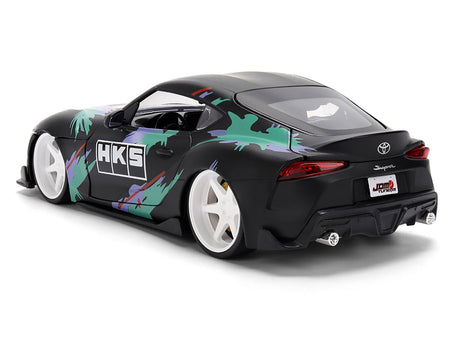 2020 Toyota GR Supra "HKS" Matt Black with Graphics "JDM Tuners" Series 1/24 Diecast Model Car by Jada-Jada-ModelCars.com