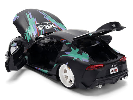 2020 Toyota GR Supra "HKS" Matt Black with Graphics "JDM Tuners" Series 1/24 Diecast Model Car by Jada-Jada-ModelCars.com