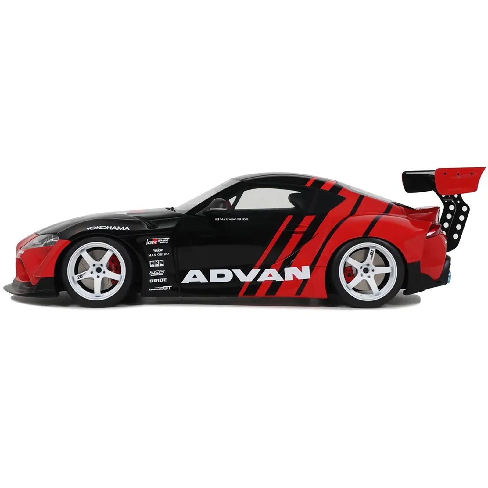 2020 Toyota Supra GR RHD (Right Hand Drive) "Advan" Black and Red 1/18 Model Car by GT Spirit - GT Spirit - ModelCars.com