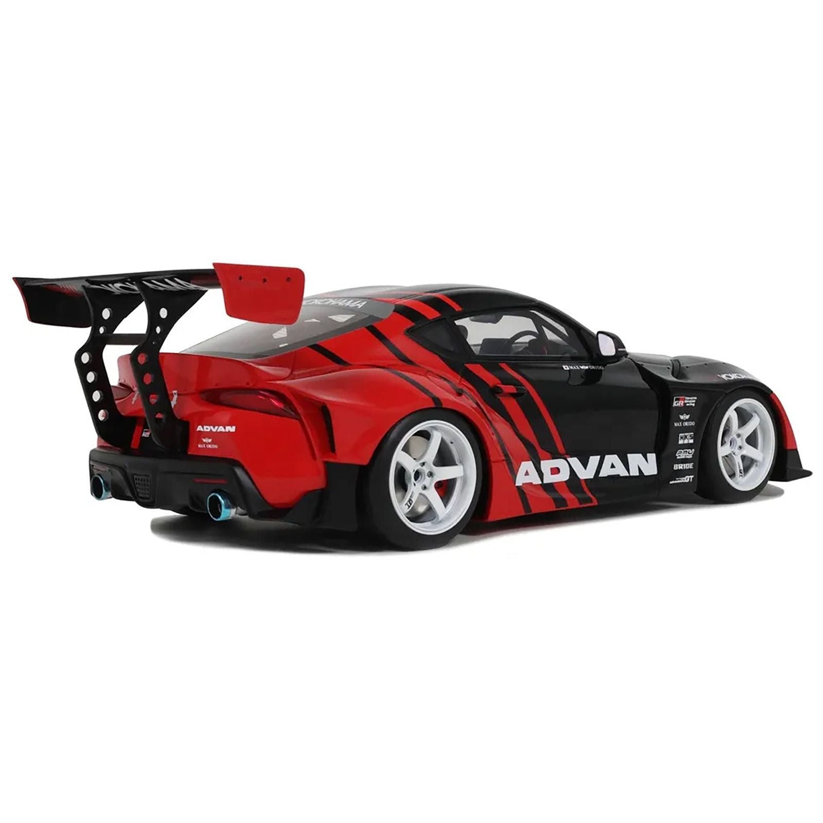 2020 Toyota Supra GR RHD (Right Hand Drive) "Advan" Black and Red 1/18 Model Car by GT Spirit - GT Spirit - ModelCars.com
