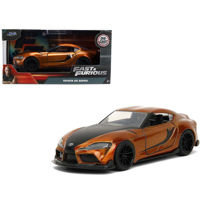 2020 Toyota Supra Orange Metallic with Black Stripes "F9" (2021) Movie "Fast & Furious" Series 1/32 Diecast Model Car by Jada-Jada-ModelCars.com