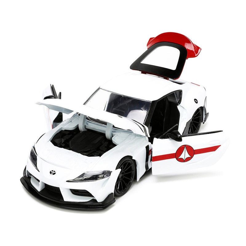 2020 Toyota Supra White and Rick Hunter Diecast Figurine "Robotech" "Hollywood Rides" Series 1/24 Diecast Model Car by Jada-Jada-ModelCars.com